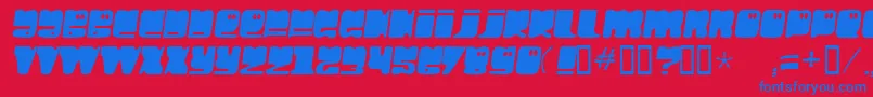 HelloLarry Font – Blue Fonts on Red Background
