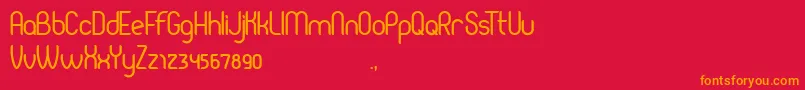 フォントPierce – 赤い背景にオレンジの文字