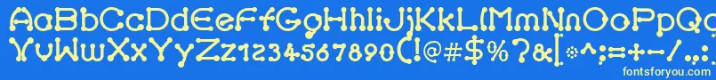 pierced black Font – Yellow Fonts on Blue Background