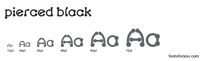 Größen der Schriftart Pierced black