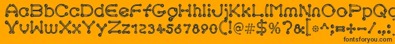 pierced chrom Font – Black Fonts on Orange Background