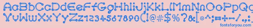 pierced chrom Font – Blue Fonts on Pink Background