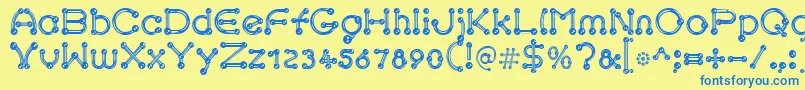 pierced chrom Font – Blue Fonts on Yellow Background