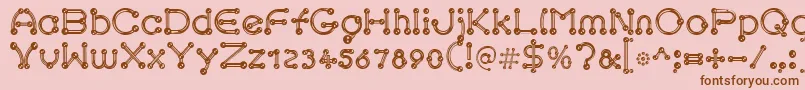 pierced chrom Font – Brown Fonts on Pink Background