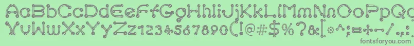 pierced chrom Font – Gray Fonts on Green Background