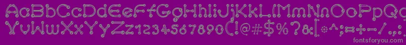 フォントpierced chrom – 紫の背景に灰色の文字