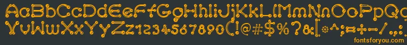 フォントpierced chrom – 黒い背景にオレンジの文字