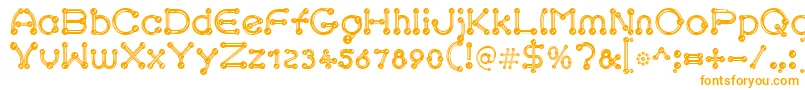 pierced chrom Font – Orange Fonts on White Background