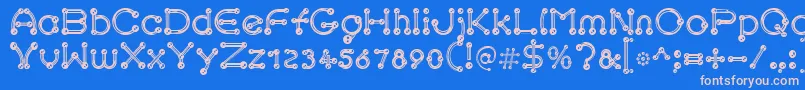 pierced chrom Font – Pink Fonts on Blue Background