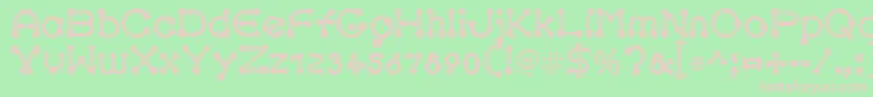Fonte pierced chrom – fontes rosa em um fundo verde