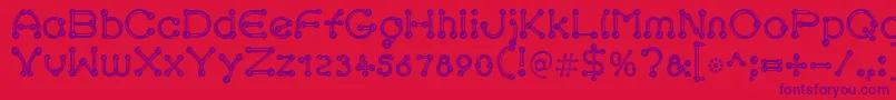 Police pierced chrom – polices violettes sur fond rouge