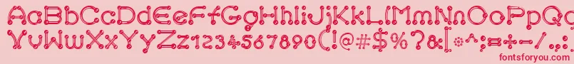 pierced chrom Font – Red Fonts on Pink Background