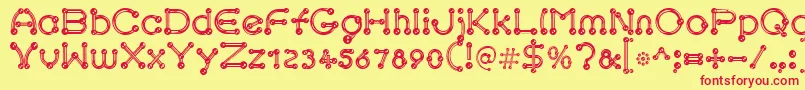 pierced chrom Font – Red Fonts on Yellow Background