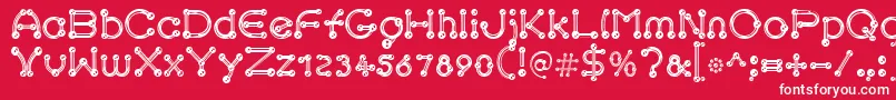 pierced chrom Font – White Fonts on Red Background