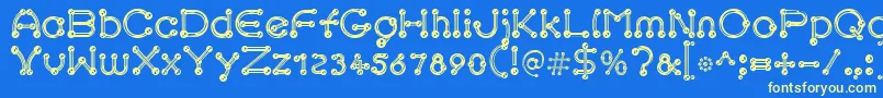 pierced chrom Font – Yellow Fonts on Blue Background