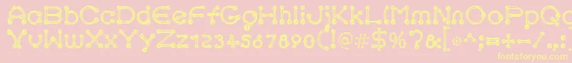 pierced chrom-Schriftart – Gelbe Schriften auf rosa Hintergrund