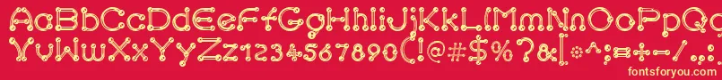 pierced chrom Font – Yellow Fonts on Red Background