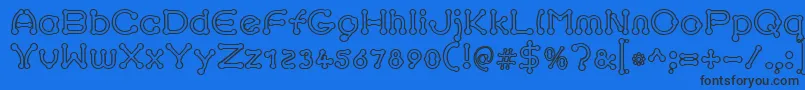 pierced outline Font – Black Fonts on Blue Background