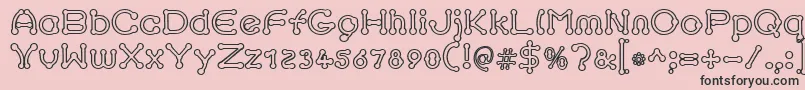 pierced outline Font – Black Fonts on Pink Background