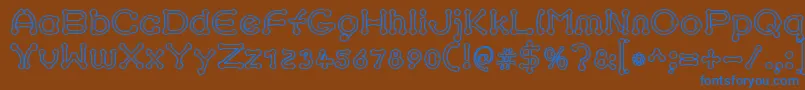 pierced outline Font – Blue Fonts on Brown Background