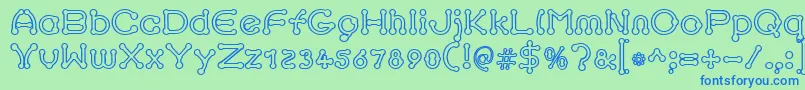 pierced outline Font – Blue Fonts on Green Background