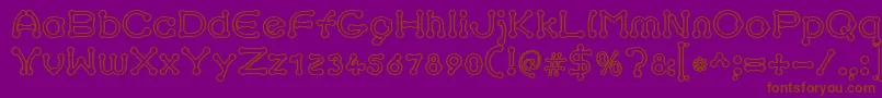 pierced outline-Schriftart – Braune Schriften auf violettem Hintergrund