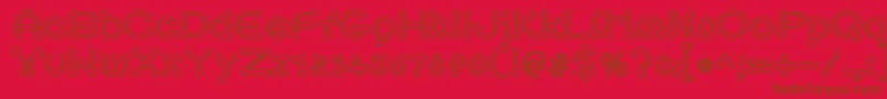pierced outline Font – Brown Fonts on Red Background