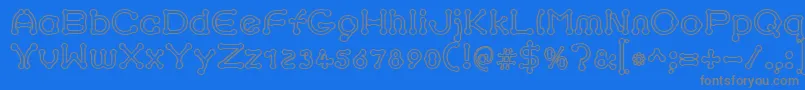 pierced outline Font – Gray Fonts on Blue Background