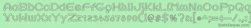 pierced outline Font – Gray Fonts on Green Background