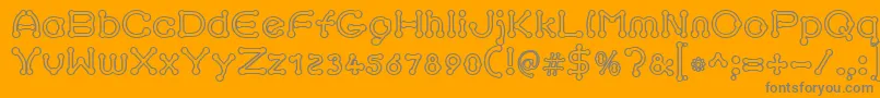 pierced outline-Schriftart – Graue Schriften auf orangefarbenem Hintergrund