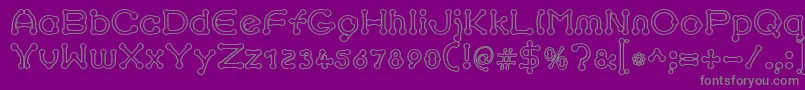 pierced outline-Schriftart – Graue Schriften auf violettem Hintergrund