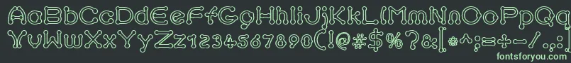 pierced outline Font – Green Fonts on Black Background