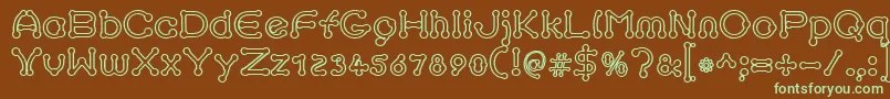 pierced outline Font – Green Fonts on Brown Background