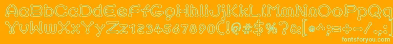 pierced outline Font – Green Fonts on Orange Background