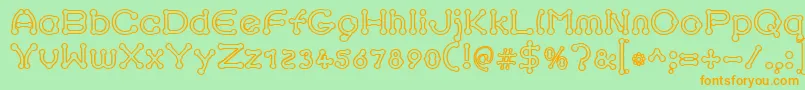 pierced outline Font – Orange Fonts on Green Background