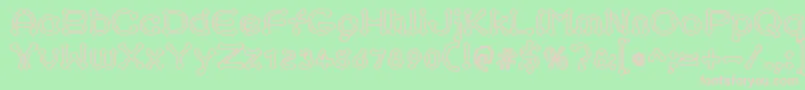 pierced outline Font – Pink Fonts on Green Background