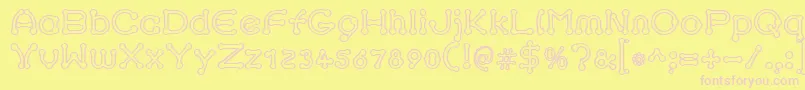 pierced outline Font – Pink Fonts on Yellow Background