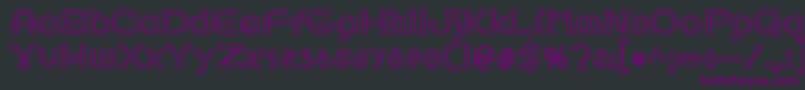 pierced outline Font – Purple Fonts on Black Background