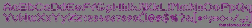 pierced outline Font – Purple Fonts on Gray Background