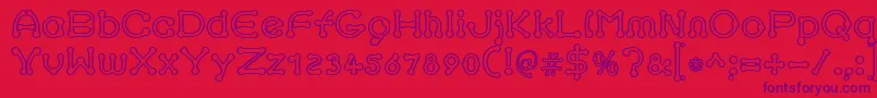 pierced outline Font – Purple Fonts on Red Background