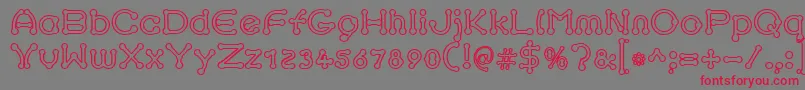pierced outline Font – Red Fonts on Gray Background