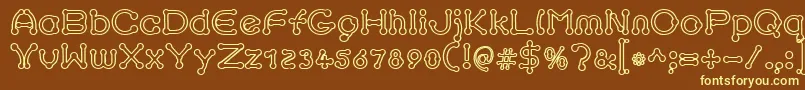 pierced outline Font – Yellow Fonts on Brown Background