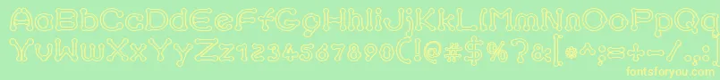pierced outline Font – Yellow Fonts on Green Background