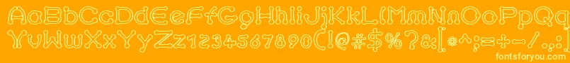 pierced outline Font – Yellow Fonts on Orange Background