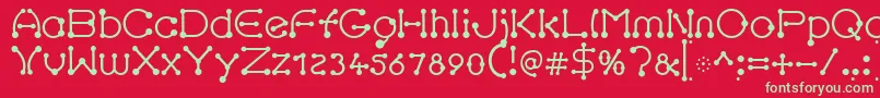 pierced Regular Font – Green Fonts on Red Background