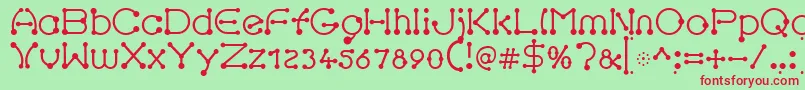 pierced Regular Font – Red Fonts on Green Background