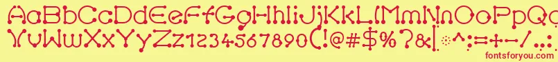 pierced Regular Font – Red Fonts on Yellow Background