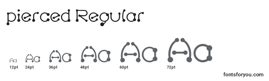 Pierced Regular Font Sizes