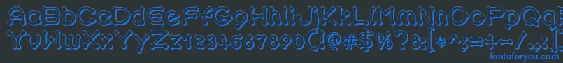pierced treed Font – Blue Fonts on Black Background
