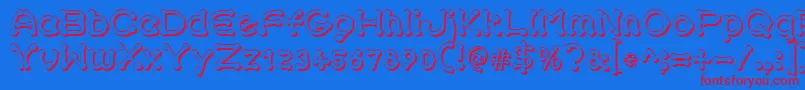 pierced treed Font – Red Fonts on Blue Background